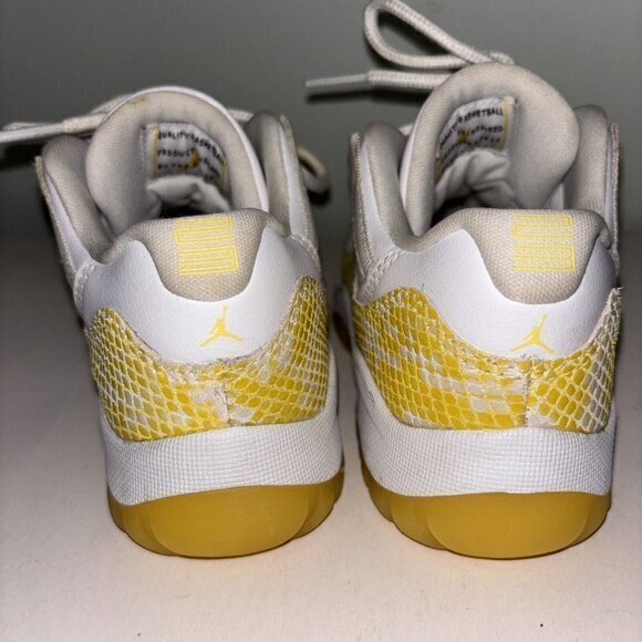 Size 12C- Air Jordan 11 Low Yellow Snakeskin  In Excellent Condition - Picture 3 of 8